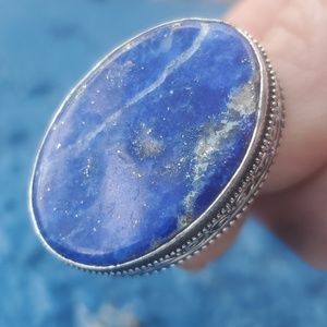 New Lapis Lazuli 925 Silver Ring.